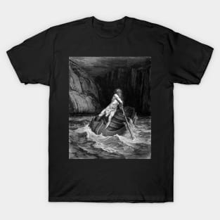 High Res Gustave Doré Illustration Charon the Ferryman of the Dead T-Shirt